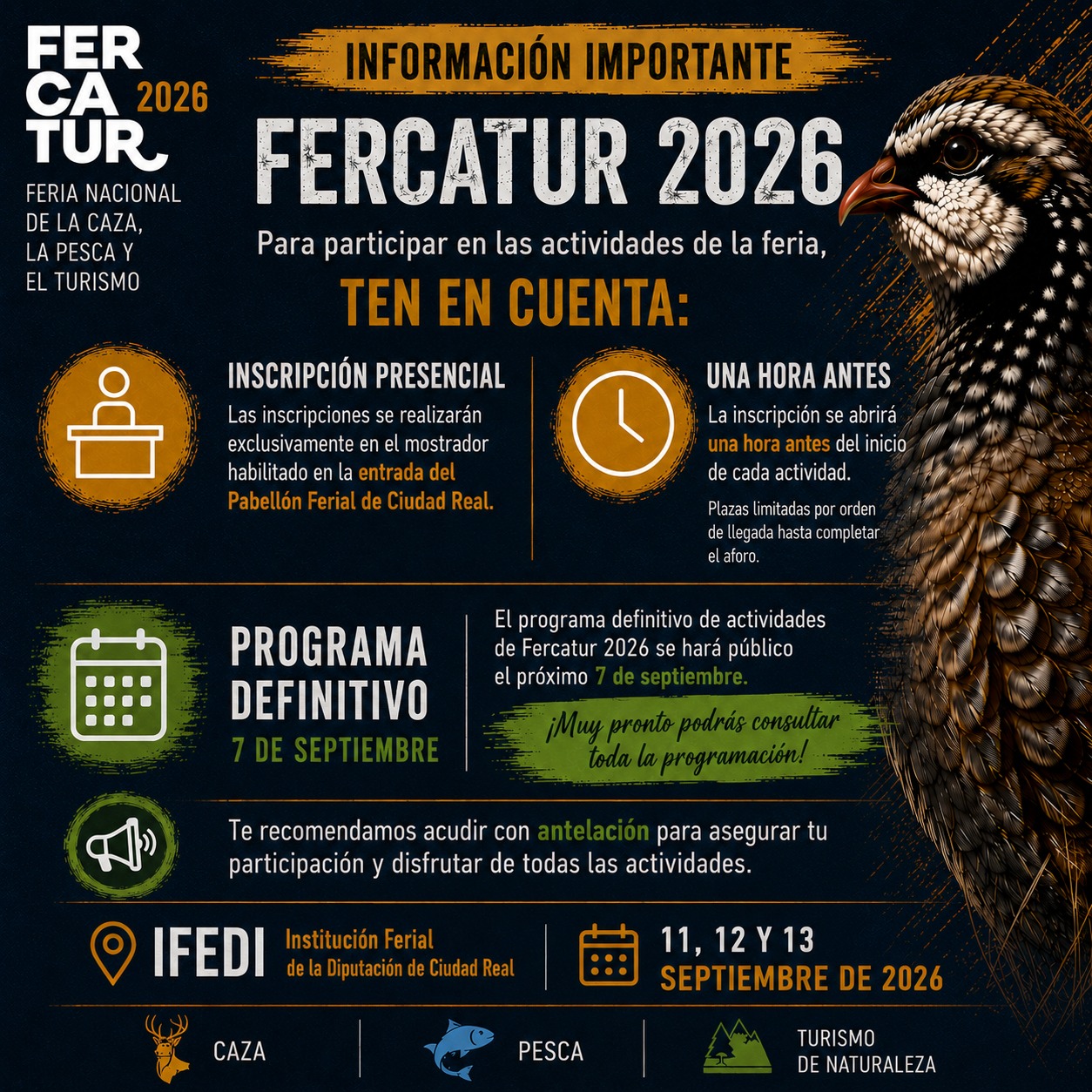 Inscripción a las actividades de Fercatur 2026